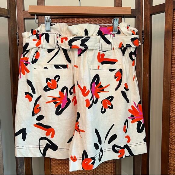 NWT Tanya Taylor Quinn Linen-Blend Shorts Floral Size Large Retail $275 - Picture 5 of 10